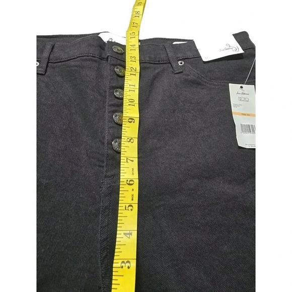 Sam Edelman CODIE Button Fly High Rise Wide Leg Ankle Crop Jeans Size 33 Black - Picture 5 of 11